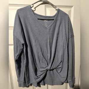 SO blue long sleeve blouse